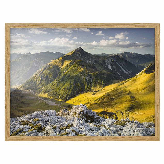 Affiches encadrées paysage Montagnes et vallée des Alpes Lechtal au Tyrol