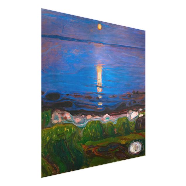 Tableau expressionniste Edvard Munch - Nuit d'été au bord de la plage