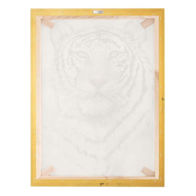 Tableau sur toile or - Portrait White Tiger I