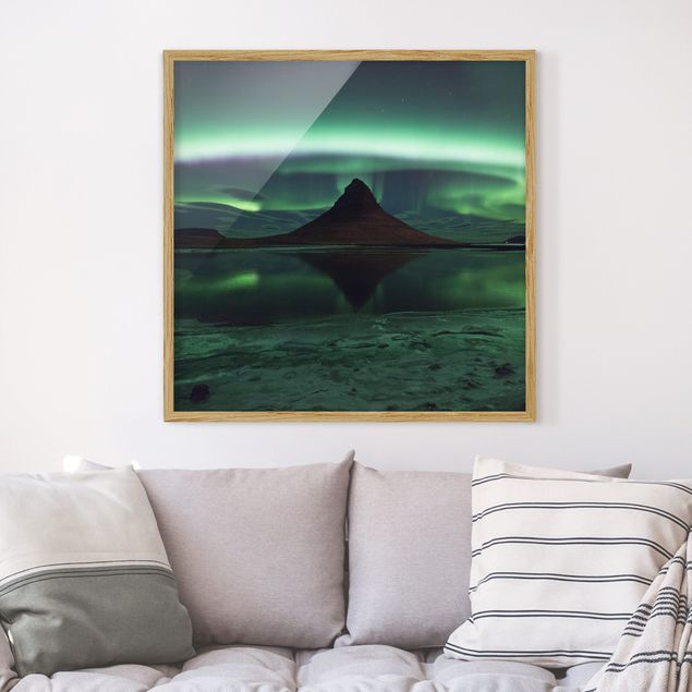 Tableau paysage Aurores boréales en Islande