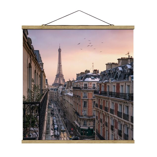 Tableau ville du monde La Tour Eiffel au soleil couchant