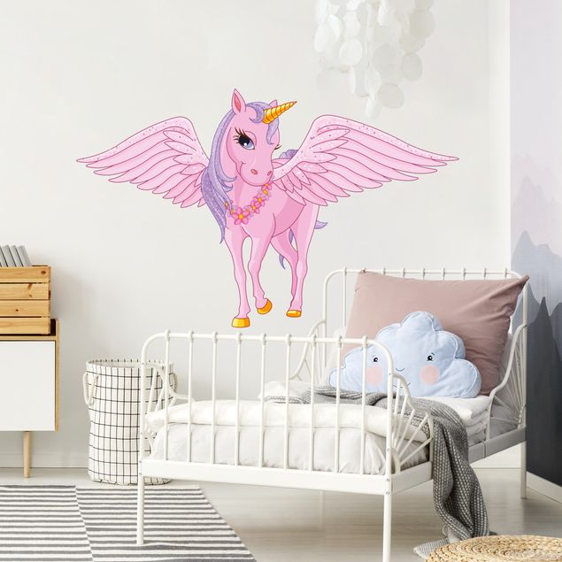 Sticker mural animaux Licorne avec aile