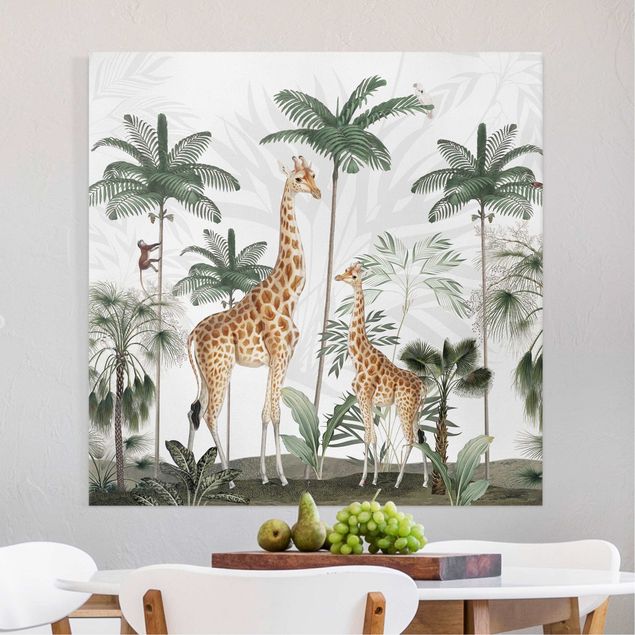 Tableau paysages Girafes dans la jungle