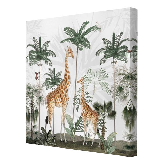 Toile girafe Girafes dans la jungle