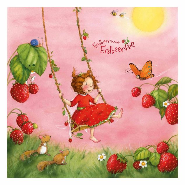 Papier peint panoramique The Strawberry Fairy - La balançoire dans l'arbre