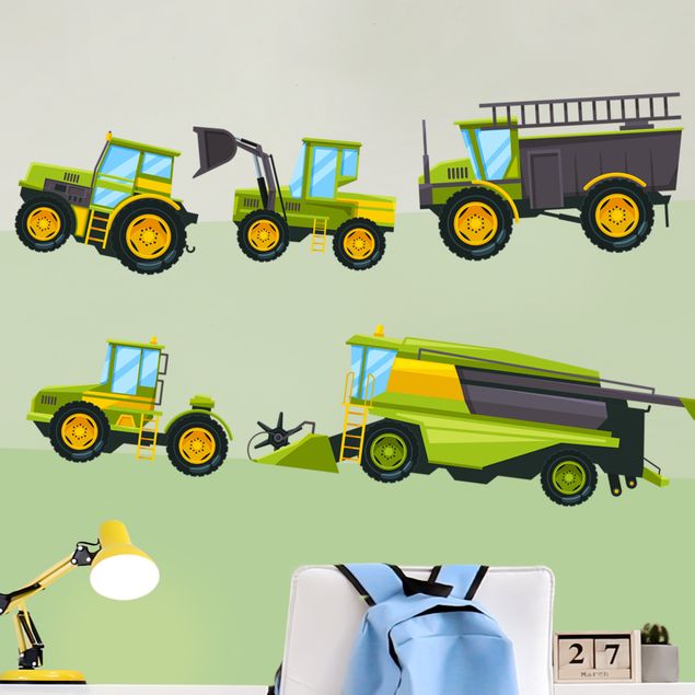 Sticker mural voiture Moissonneuse, Tracteur et Cie