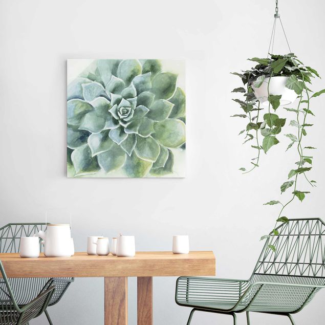 Tableaux modernes Succulent Plant Watercolour Dark