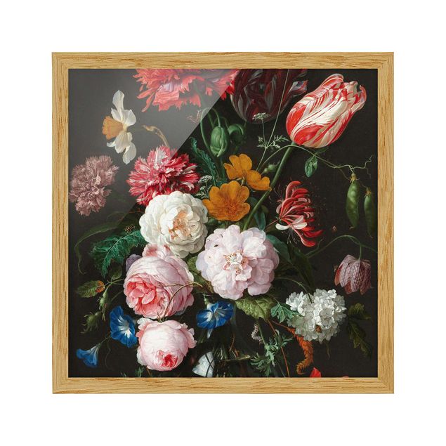 Tableaux moderne Jan Davidsz De Heem - Nature morte avec des fleurs dans un vase en verre