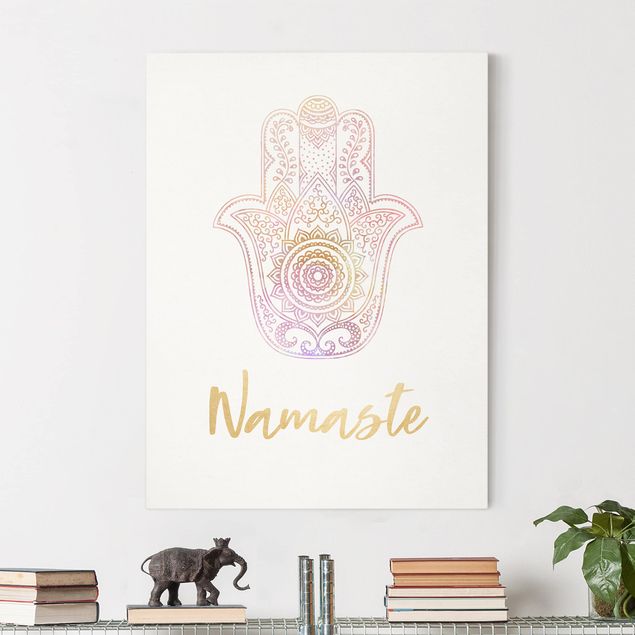 Déco mur cuisine Illustration de la main de Fatma Namaste Gold Light Pink