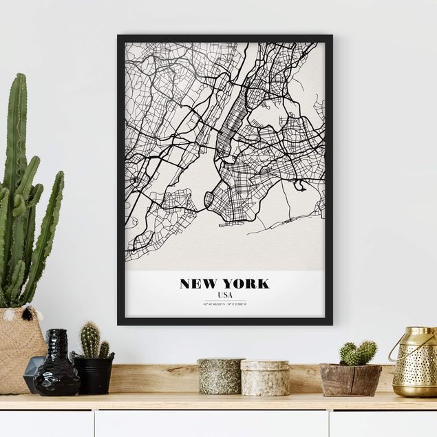Poster encadré - New York City Map - Classic