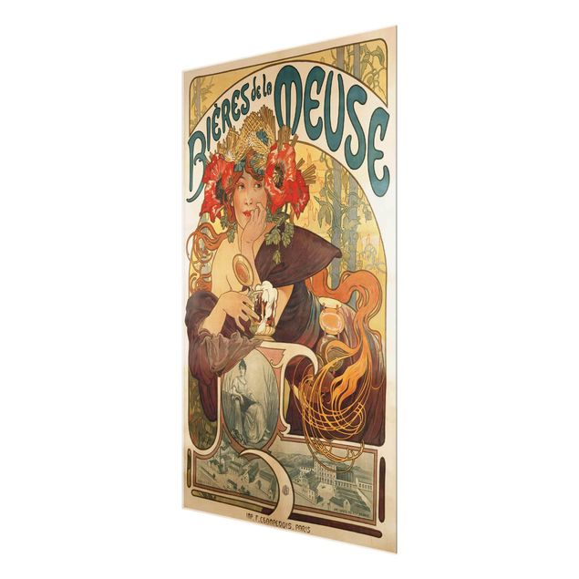 Tableaux modernes Alfons Mucha - Affiche pour la bière La Meuse