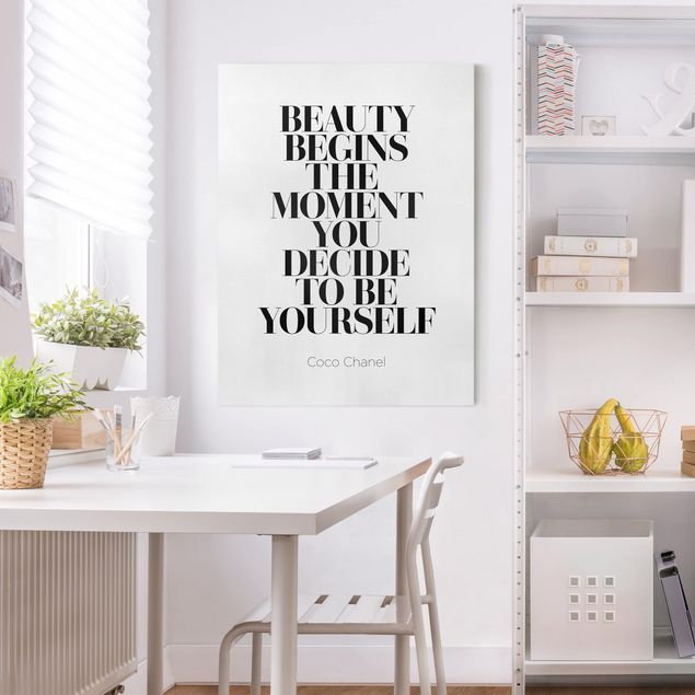 Tableaux sur toile en noir et blanc Be Yourself Coco Chanel