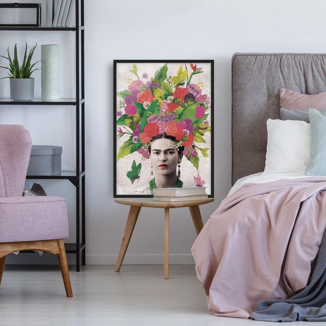 Affiches encadrées fleurs Frida Kahlo - Portrait de fleurs
