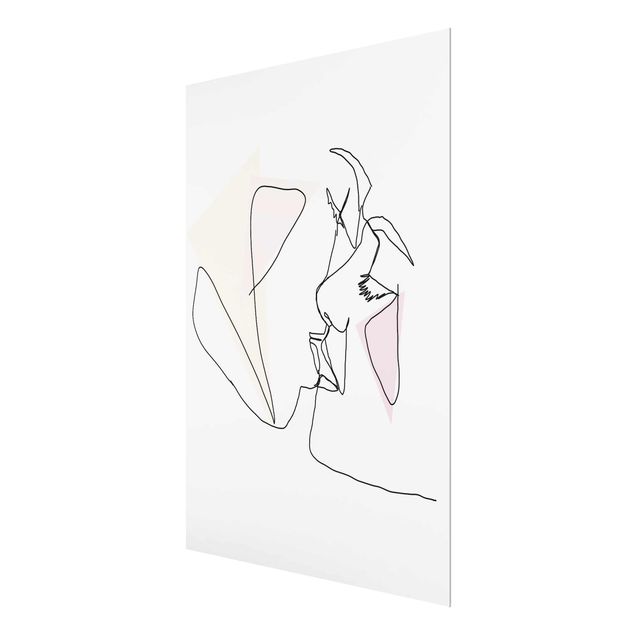 Tableau rose Illustration de visages de baisers