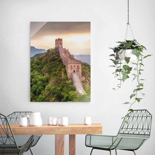 Tableau verre montagne La muraille infinie de Chine