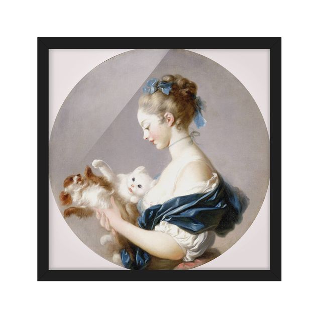 Tableaux modernes Jean Honoré Fragonard - Fille jouant avec un chien et un chat