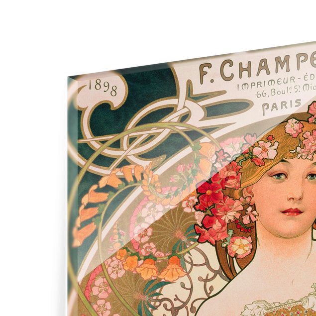 Tableau floral mural Alfons Mucha - Affiche pour F. Champenois