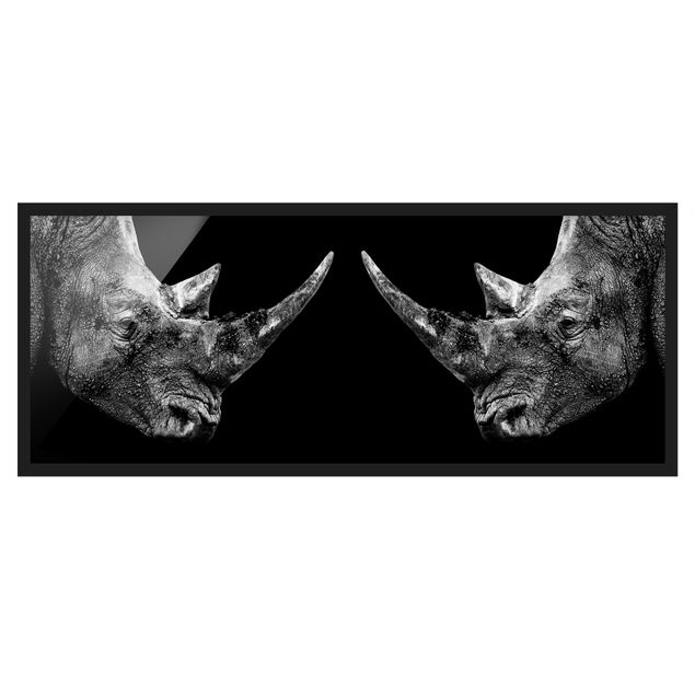 Tableaux moderne Duel de rhinocéros