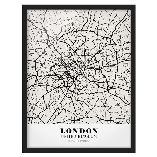 Poster encadré - London City Map - Classic