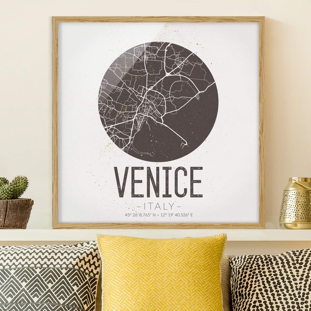 Déco mur cuisine Plan de la ville de Venise - Rétro