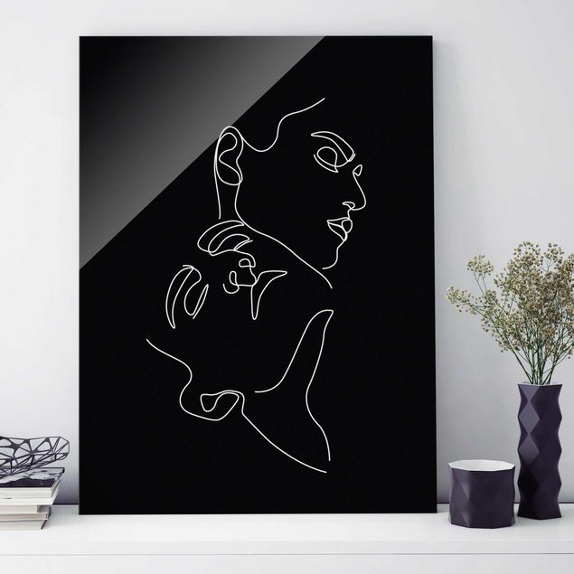 Tableau Line Art Line Art Femme Visages Noirs