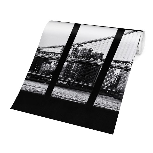 Papier peint ville Fenêtre Ponts New York