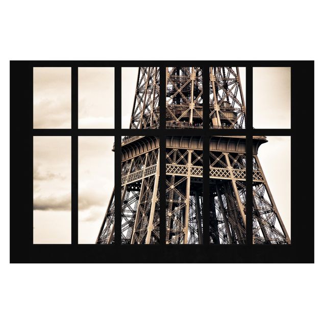 papier peint xxl Fenêtre Tour Eiffel Paris