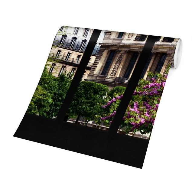 Papier peint panoramique ville Fenêtre Printemps Paris II