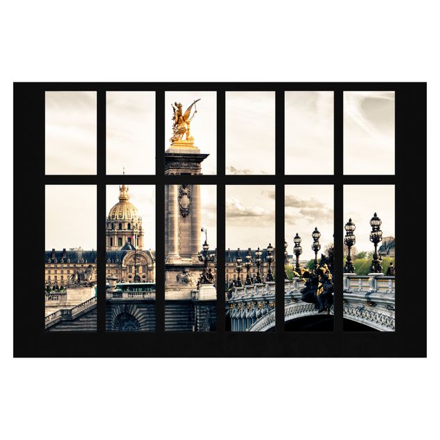 Papier peint panoramique Fenêtre Pont Alexandre Paris