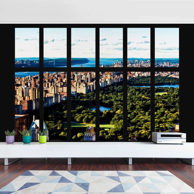 Tapisserie moderne Window View New York's Central Park