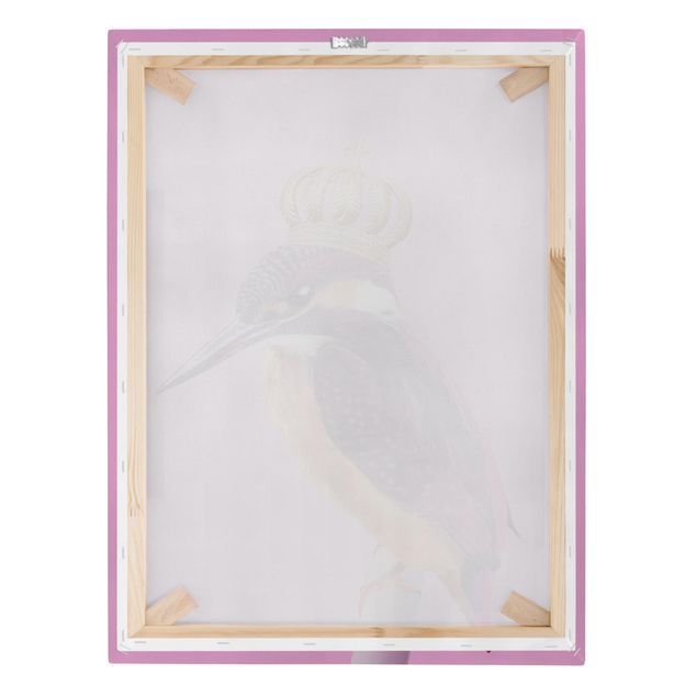 Tableaux muraux Martin-pêcheur rose avec couronne