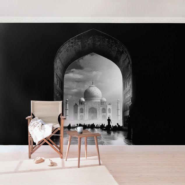 Tapisserie noir et blanc La porte du Taj Mahal