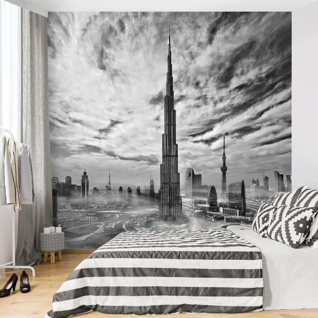 Tapisserie ciel Super Silhouette urbaine de Dubaï
