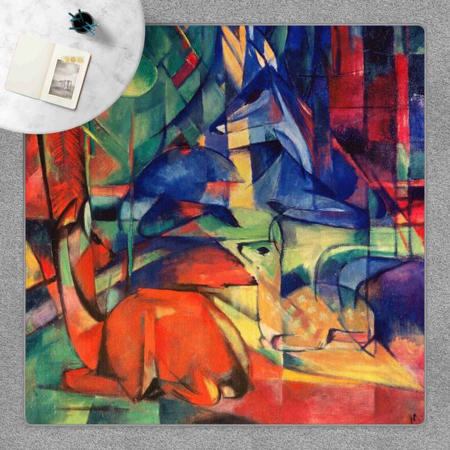 tapis contemporain Franz Marc - Deer In The Forest