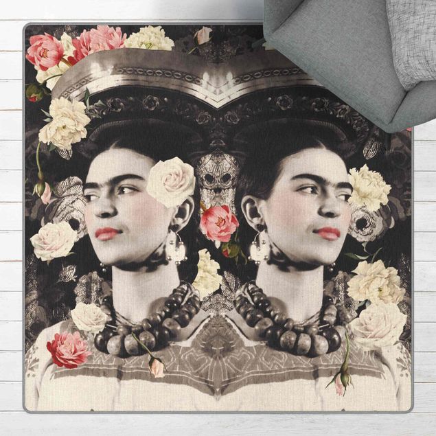 tapis fleuri Frida Kahlo - Flower Flood