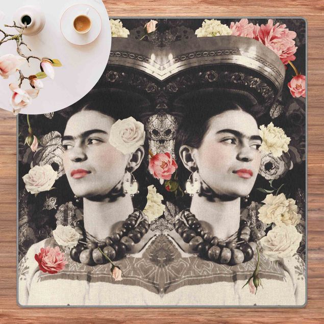 tapis salon vintage Frida Kahlo - Flower Flood