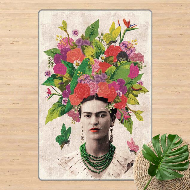 tapis fleuri Frida Kahlo - Flower Portrait