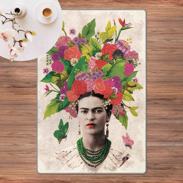 tapis rouge salon Frida Kahlo - Flower Portrait