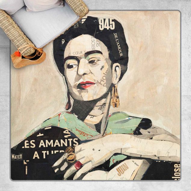 tapis beige salon Frida Kahlo - Collage No.4