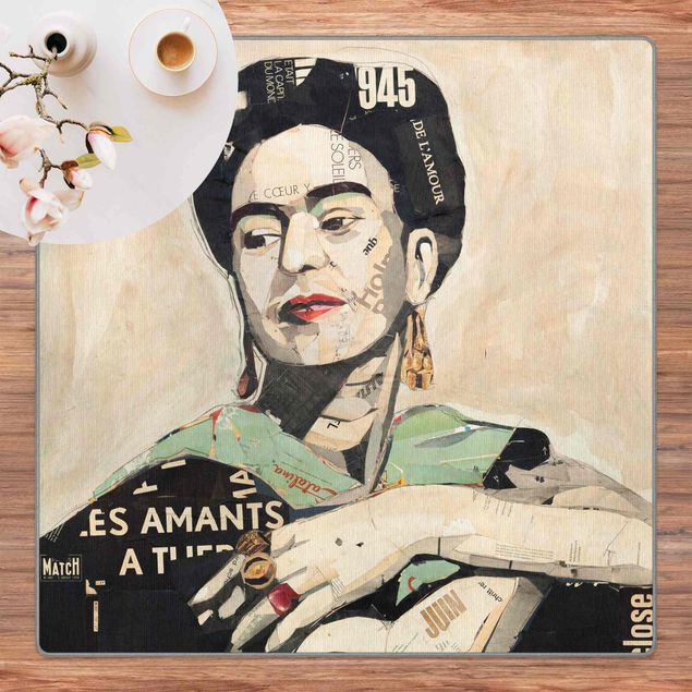 tapis crème salon Frida Kahlo - Collage No.4