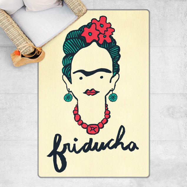 tapis beige Frida Kahlo - Friducha