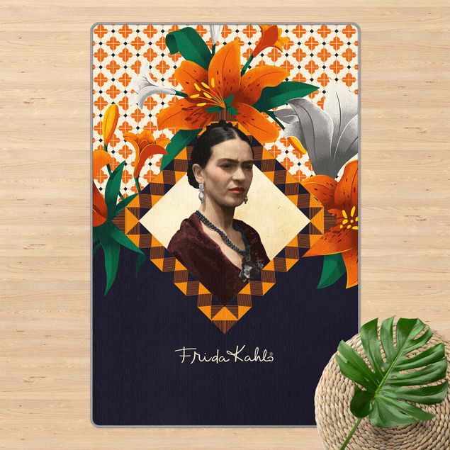 grand tapis salon Frida Kahlo - Lilies