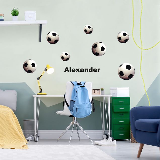 Stickers muraux texte personnalisé Lot de ballons de football