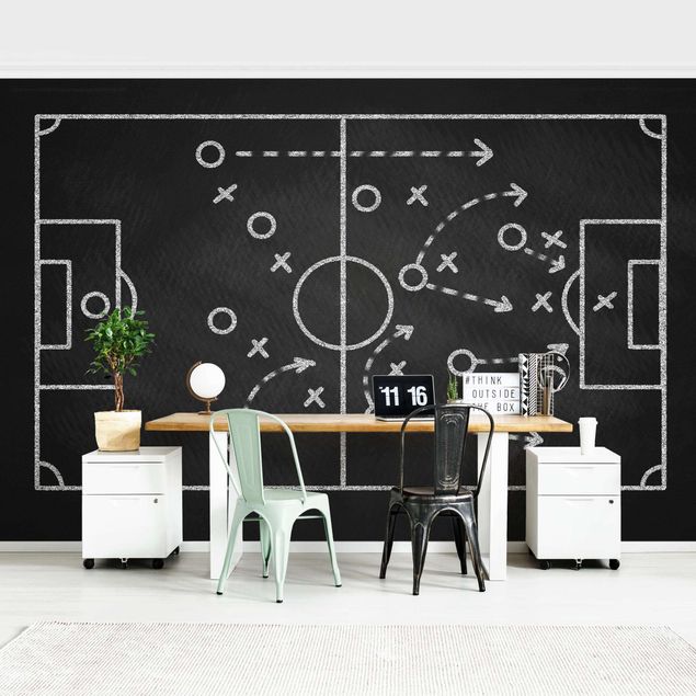Déco chambre enfant Football Strategy On Blackboard