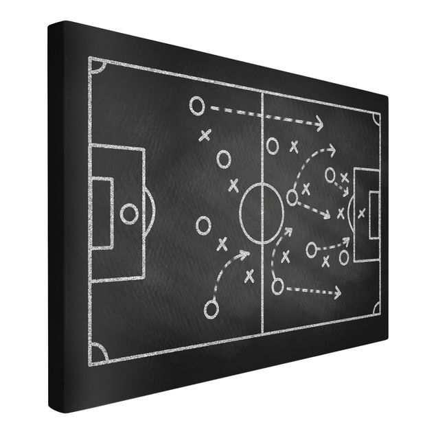 Tableaux modernes Football Strategy On Blackboard