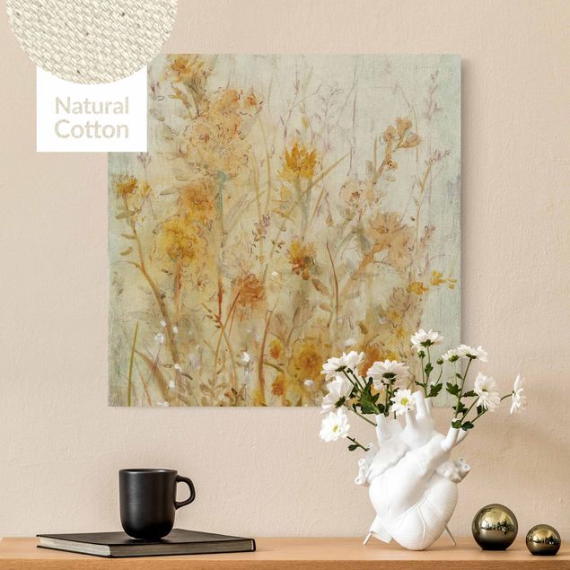 Tableaux sur toile avec herbes Prairie jaune de fleurs sauvages