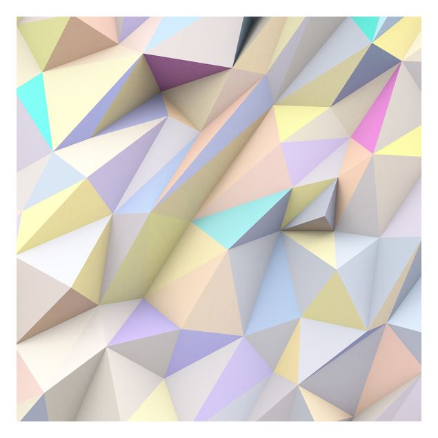 Papier peint à motifs Triangles géométriques pastel en 3D