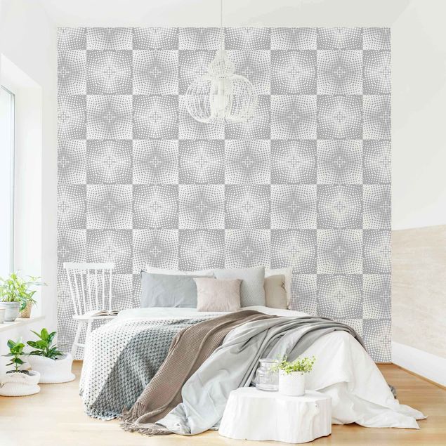 Papier peint à motifs Geometrical Tile Pattern In Grey