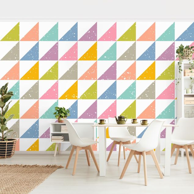 Déco mur cuisine Geometrical Pattern With Triangles Colourful