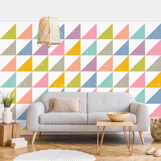 Tapisserie moderne Geometrical Pattern With Triangles Colourful